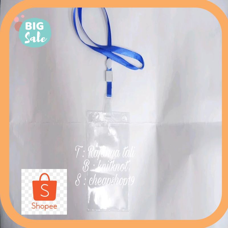

Termurah tali lanyard name tag id card set dengan plastik ujung lipat Termurah