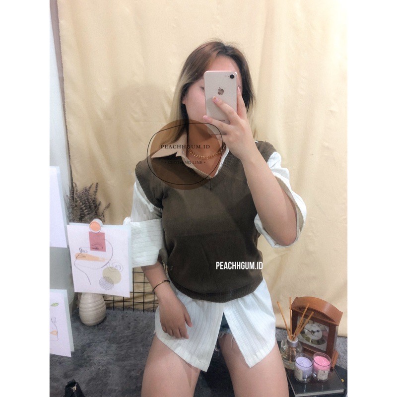 VEST RAJUT / ROMPI RAJUT / KNIT VEST / ROMPI RAJUT V NECK / ROMPI RAJUT POLOS / SERENA KNIT VEST