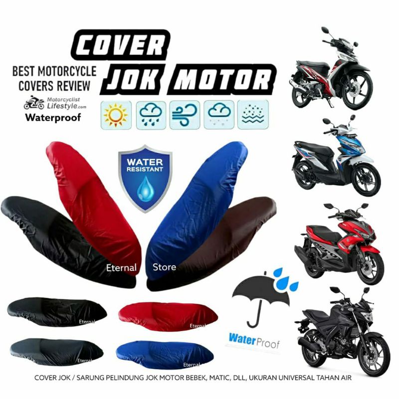 Cover Jok Motor Murah Sarung Pelindung Jok Motor Beat Vario Scoopy Fino Xride Mio Spin Supra Shogun Jupiter N-max Aerox Pcx Adv Freego Vesva Vixion Megapro Cbr Thunder