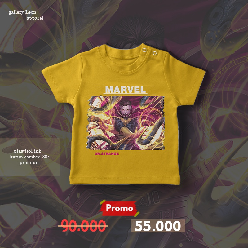 Baju Kaos T-shirt Anak Premium Branded Karakter Superhero Marvel DR.strange usia 2 tahun - 8 tahun