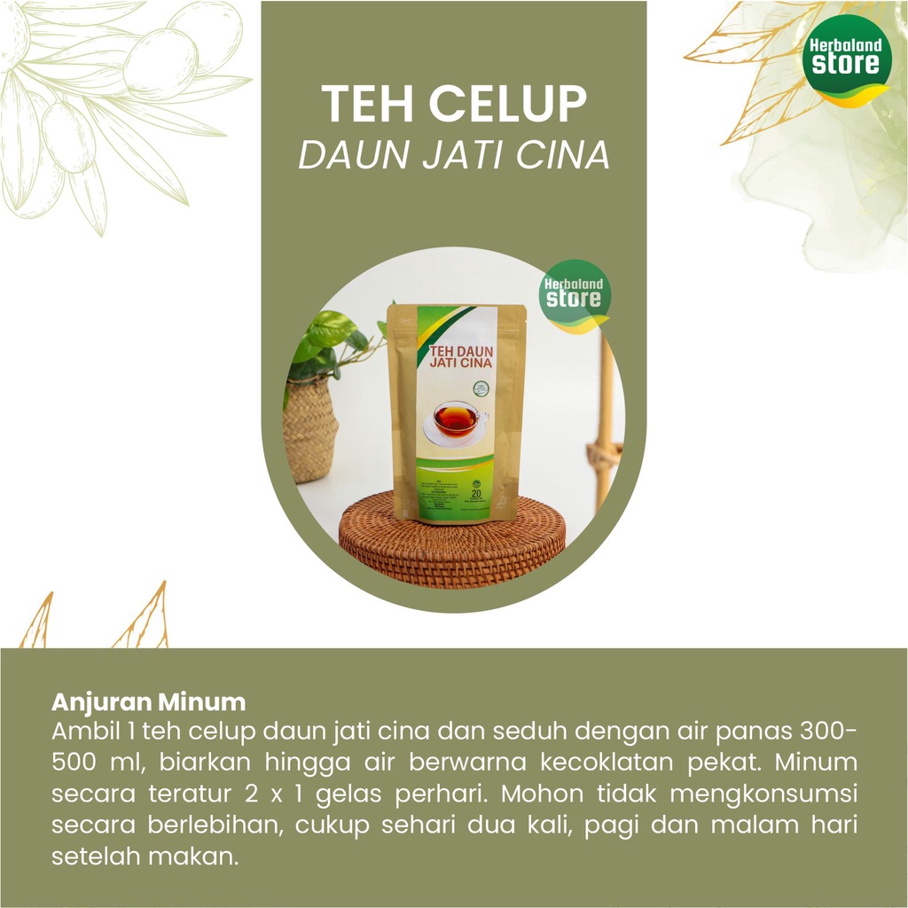 LANGSING ALAMI !!! Teh Celup Jati Cina gratis 1 gula aren 1 pcs