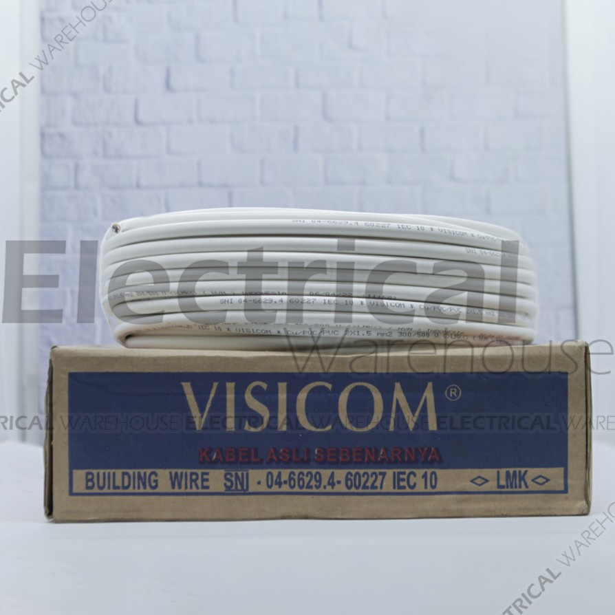 Kabel NYM 2x1.5mm2 VISICOM Meteran (2x1.5mm 2x1.5 2x1,5) SNI LMK