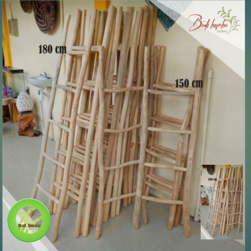 Promo Home Decor Tangga Jati 180cm Murah | Tangga Dekorasi | Tangga Ondo | Tangga Hias | Tangga Jati