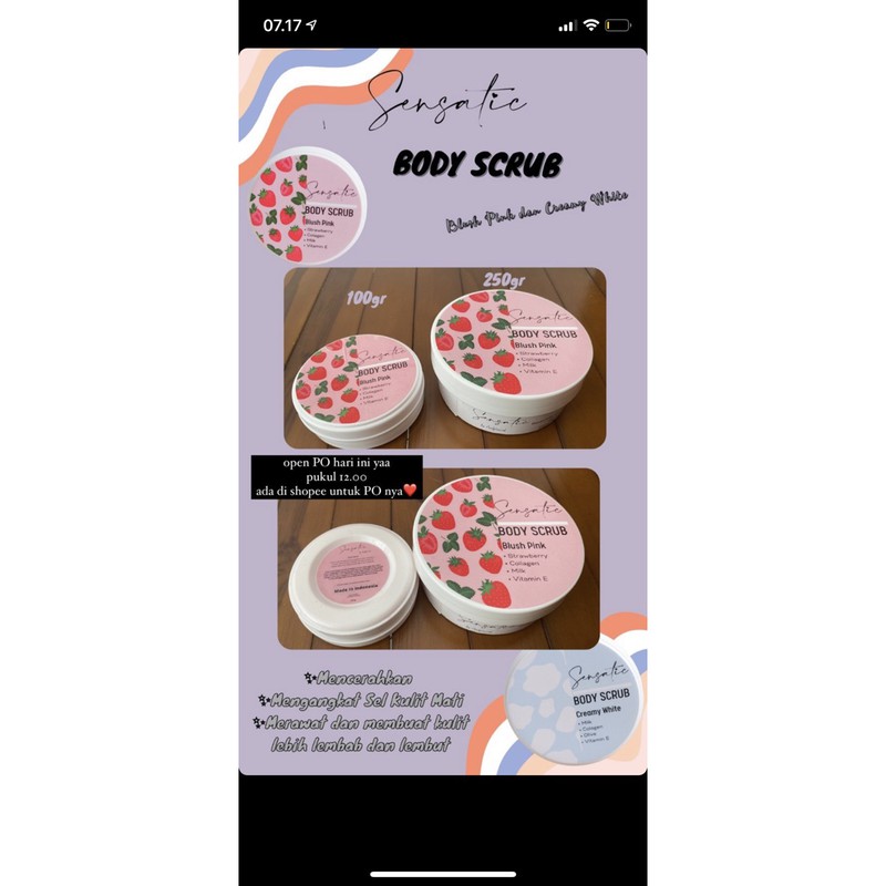 BODY SCRUB BPOM SENSATIC ANDGLOW (Sensatic by Andglow)