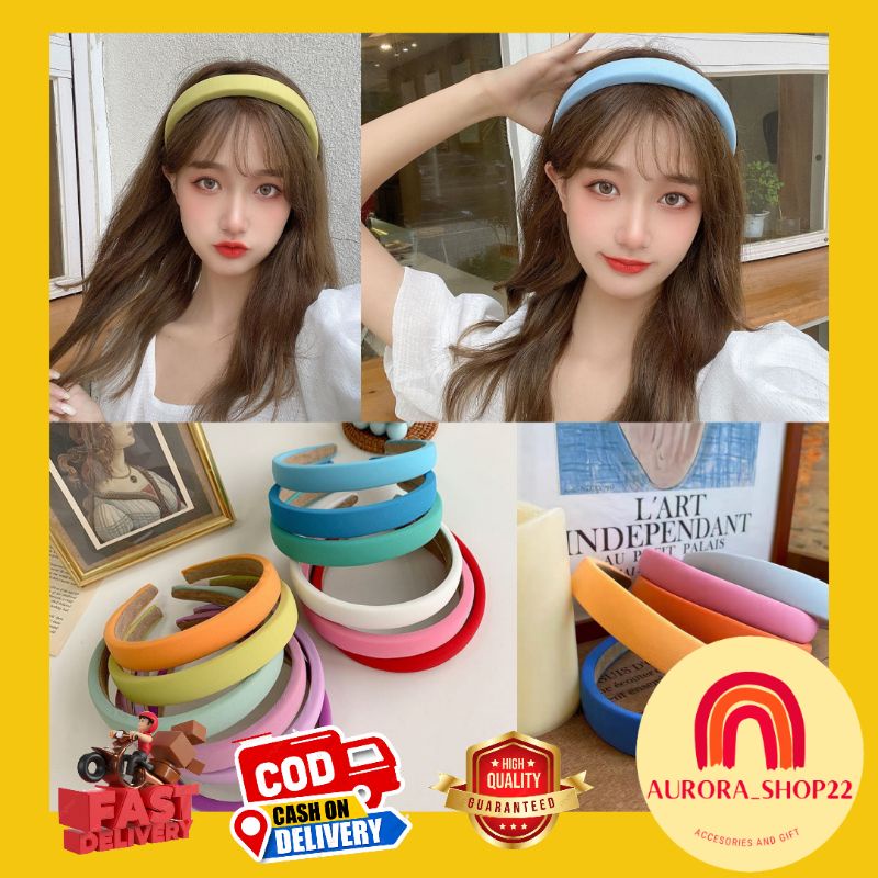 [COD] Bando Bandana Besar Bando Korea Bando Spons Besar Bando Besar Warna Pastel Cute Ala Korea Premium Import