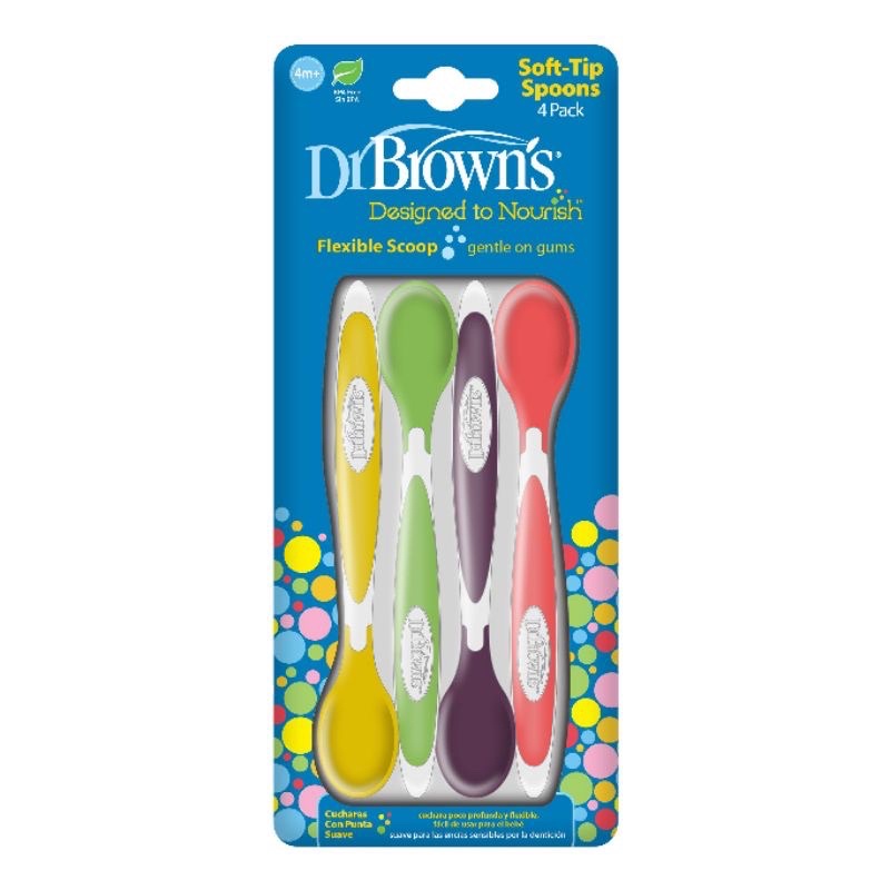DR BROWNS Soft Tip Spoon Dr Brown dr brown’s sendok Mpasi Bayi Silikon Empuk Premium