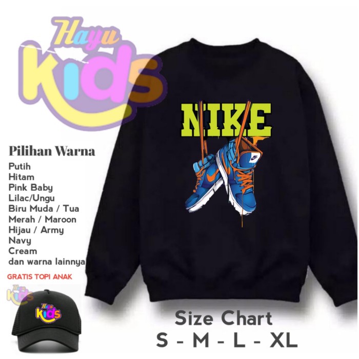 JAKET HOODIE ANAK LAKI LAKI NIKE 3 - SWEATER CREWNECK ANAK NIKE JORDAN