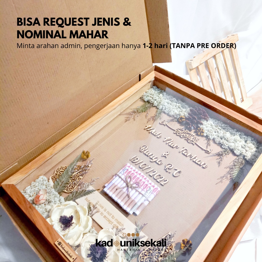 Mahar Wayang Bingkai Transparant 40x30 CM - Wedding &amp; Engagement