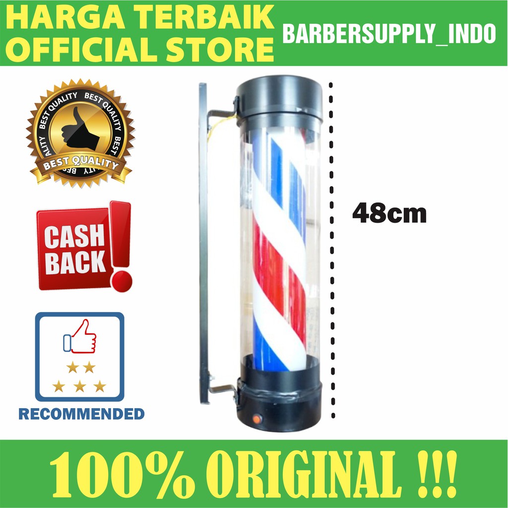 BARBERPOLE LAMPU BARBERSHOP BARBER POLE PREMIUM 48CM