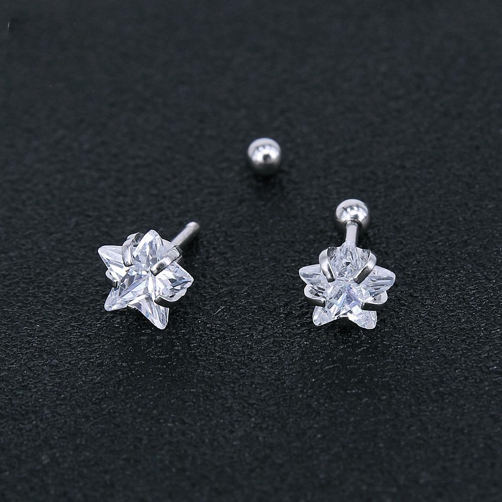 R-flower 1pasang Tragus Cartilage Piercing Steel Aksesoris Perhiasan Seksi Anting Tulang Telinga