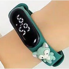 Jam Tangan Anak LED Digital display Elektronik Motif karakter kartun Lucu Murah-Rubah Hijau