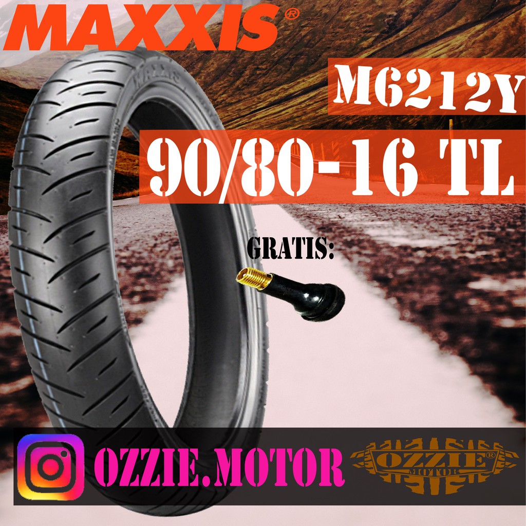 MAXXIS M6212Y 90/80 - 16 BAN MOTOR TUBELESS VELG 16 SKYWAVE NOUVO SPIN