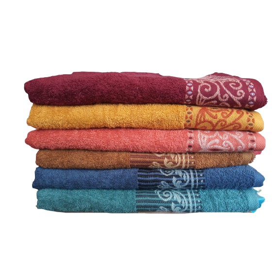 Ss Handuk Mandi Dewasa List Motif Kimmie By Lenuta 70x135 65X135 cm Ukuran Besar