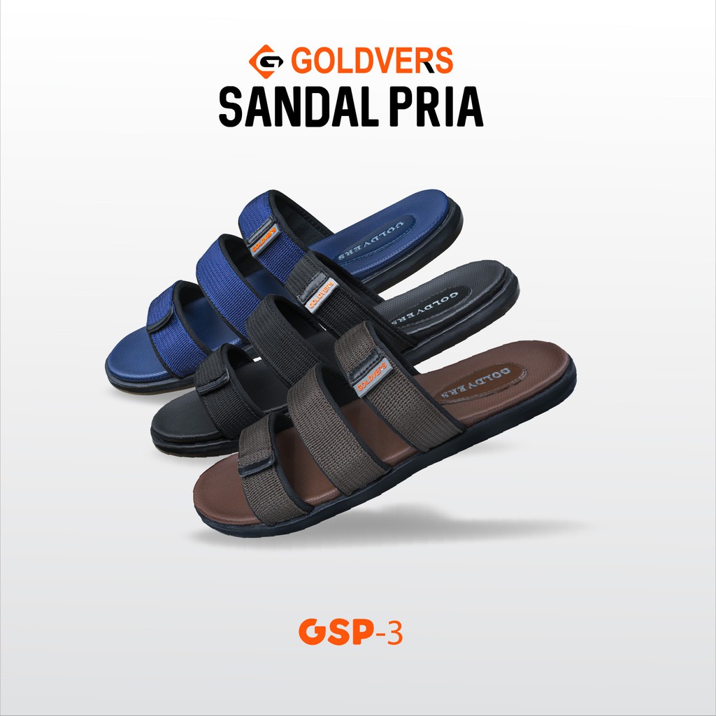 Sandal Pria Sandal Slop Cowok Goldvers Sendal Best Quality Import Sandal Santai Cowok - Goldies