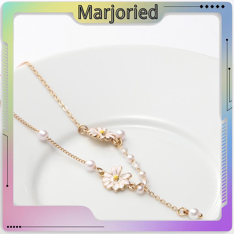 Personalized Anggrek Bunga Daisy Kalung Bunga Kupu-kupu Rantai Klavikula Serbaguna Feminin-MJD