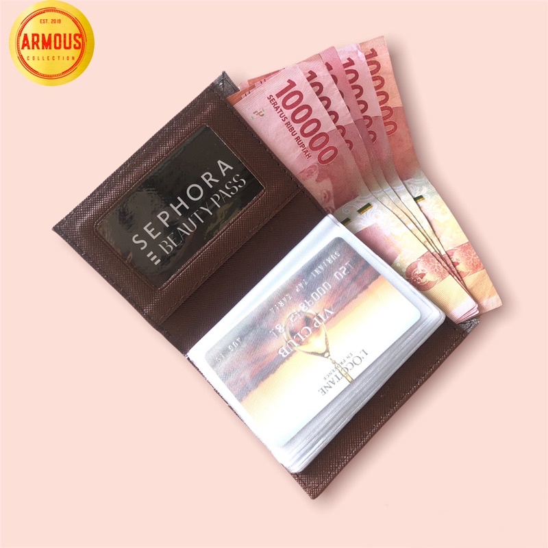 DOMPET KARTU CARD HOLDER DENIM SOFT BROWN UNTUK PRIA DAN WANITA TERKINI