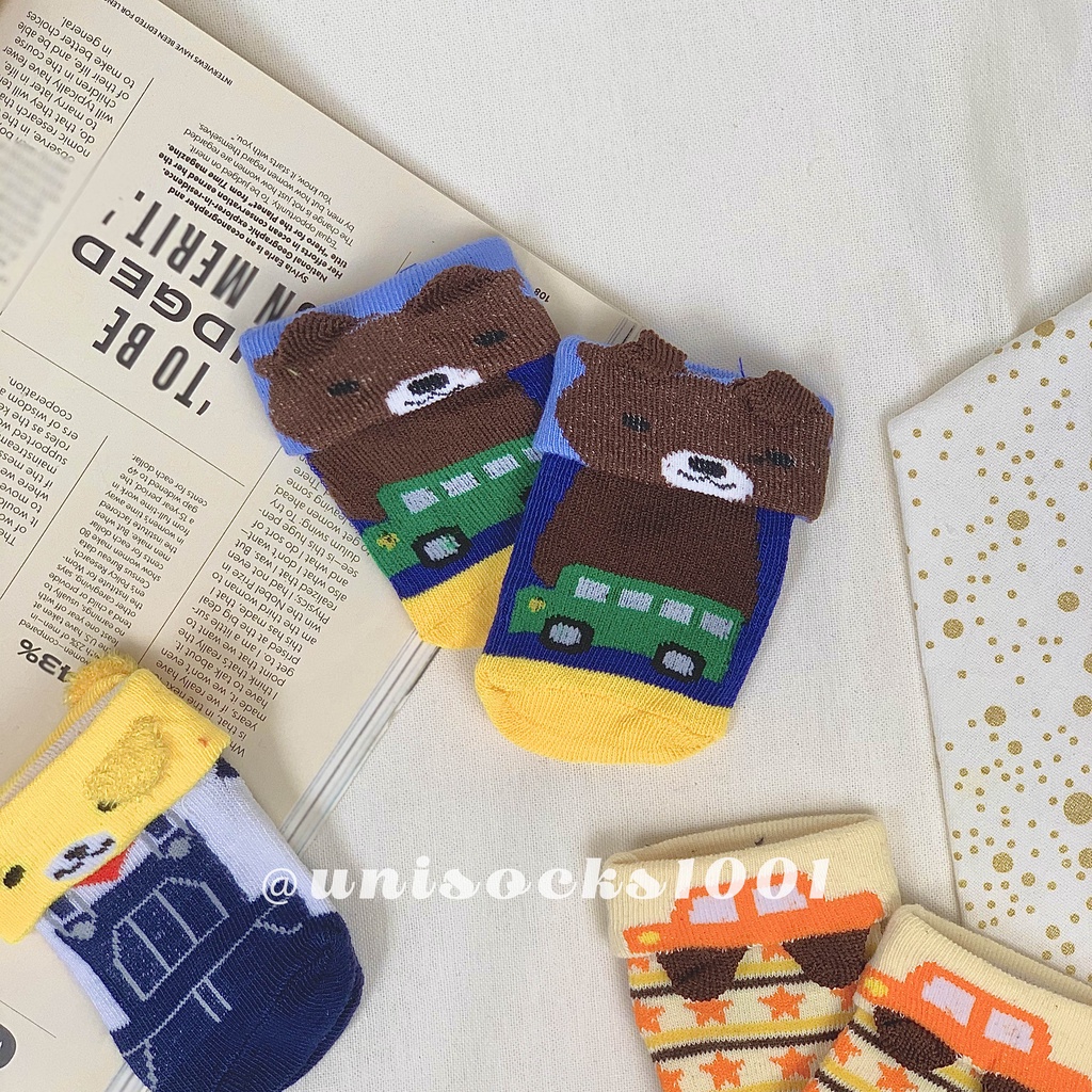 TERMURAH import Kaos kaki bayi motif 3in1 3D newborn 0-6 bulan laki laki perempuan lipat kualitas premium baby socks