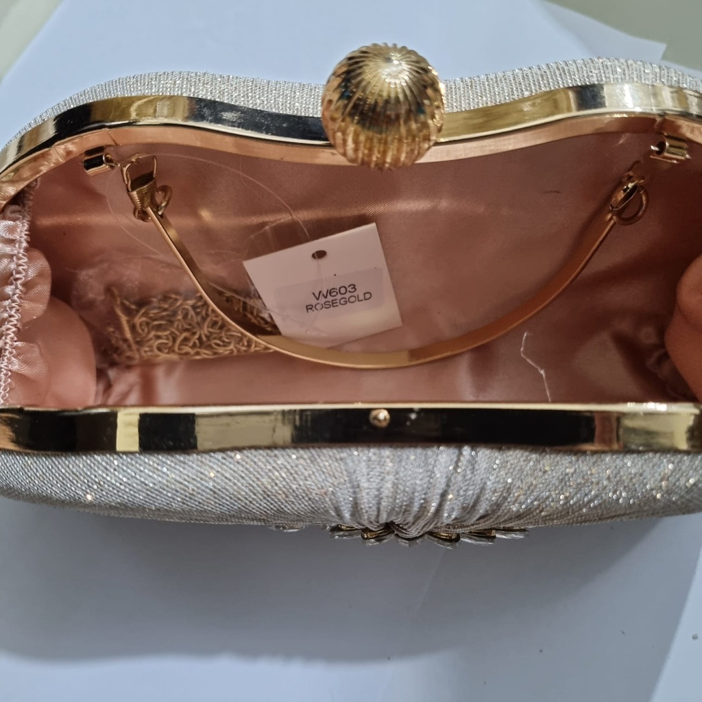 LT 2027 BQ 3512 CR 7643 GT 1916 RISCE TAS CLUTCH ELEGANT  MEWAH BLING-BLING BERLIAN DAUN GLITTER PESTA IMPORT WANITA CEWEK PEREMPUAN JAKARTA BATAM EL 5380 JTF GI 00136