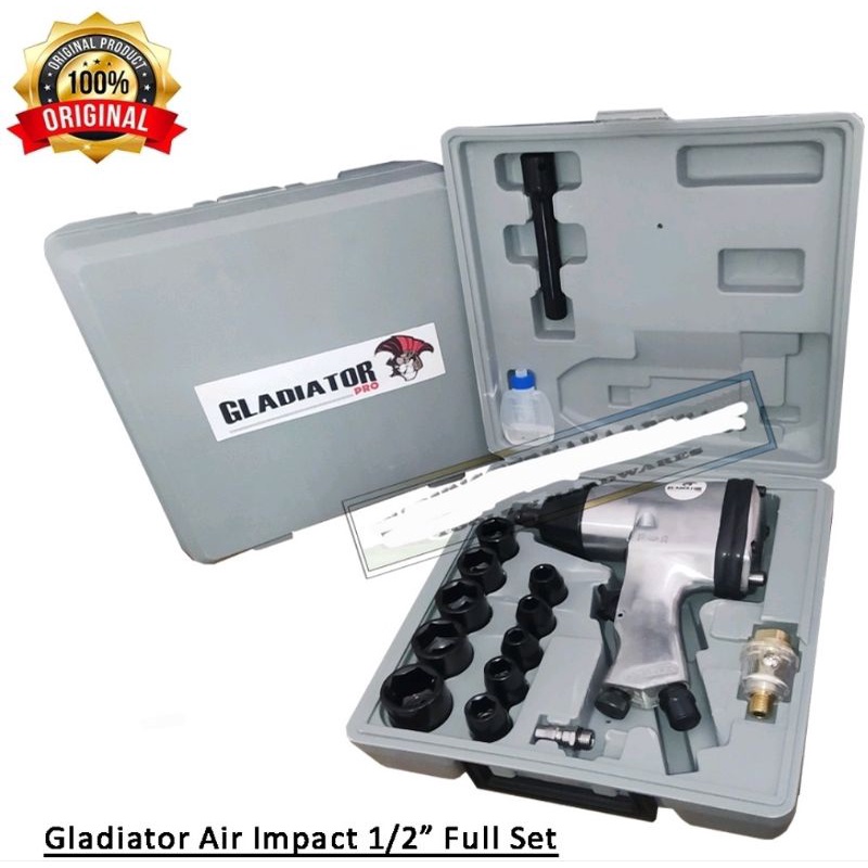 air impact gladiator wrench kit 1/2 inch mesin buka baut kompresor