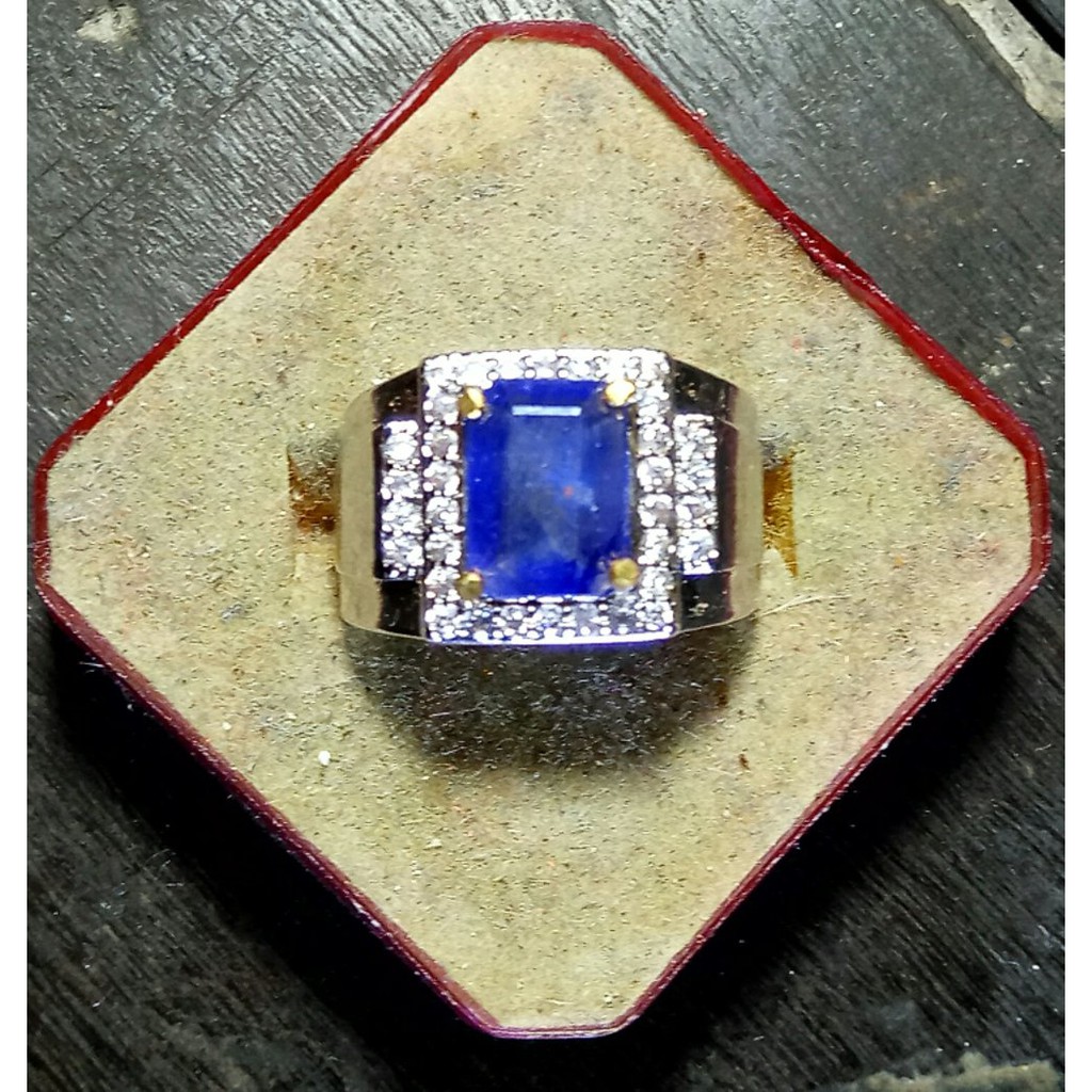 Promo blue safir ring perak cina safir ceylon safir srilangka Berkualitas