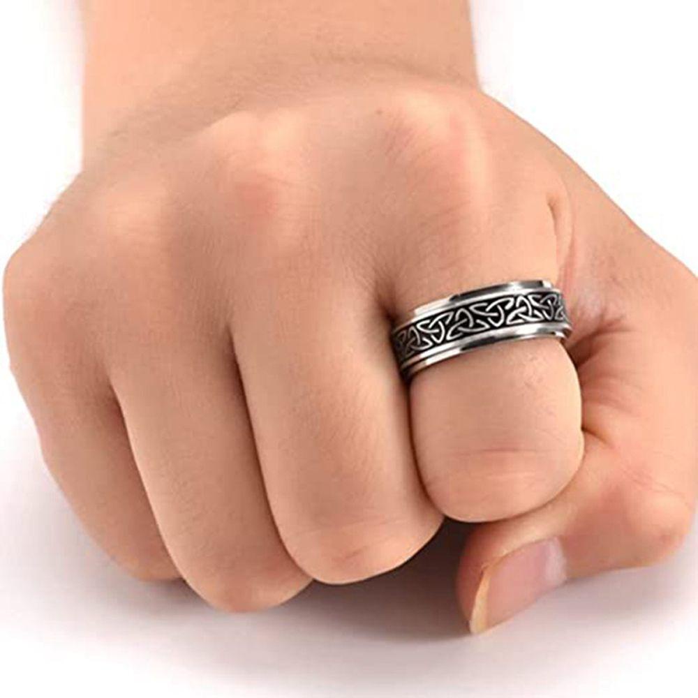 Mxbeauty Man Cincin Yang Dapat Diputar Fashion Vintage Punk Keren Unisex Tampan Perhiasan Fashion