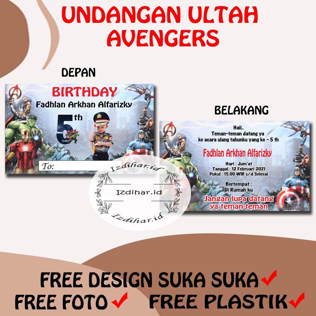 (UNDANGAN ULTAH)/ Undangan ulang tahun / undangan ultah / undangan cetak / cetak undangan