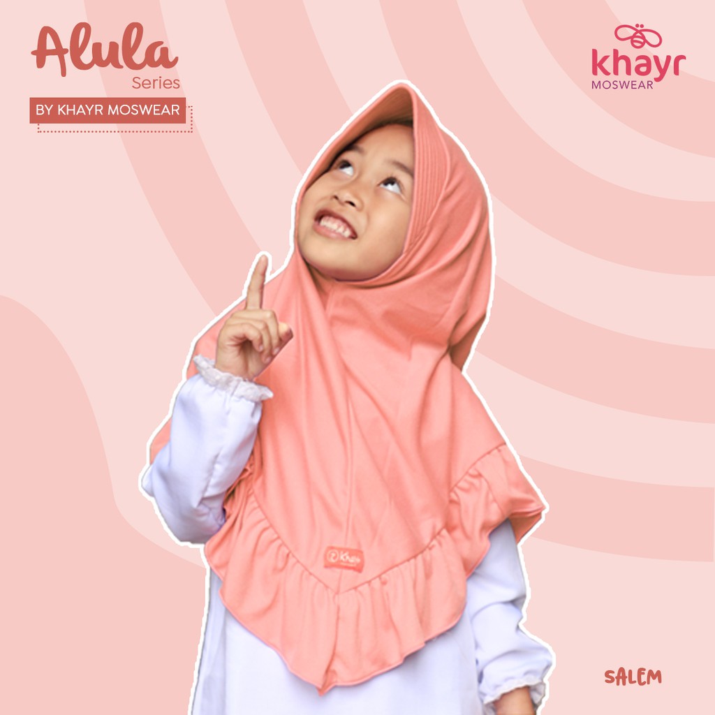 Jilbab Anak Alula Warna Salem