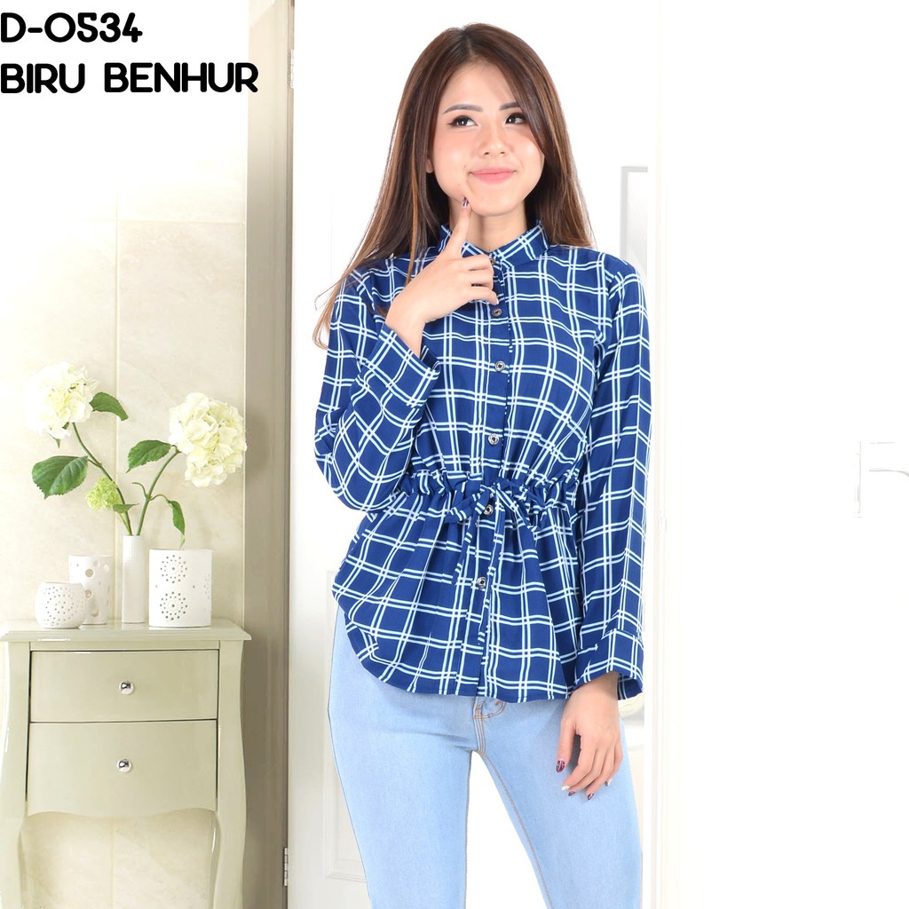 Monellina Fashion Baju  Blouse Atasan  Tangan Panjang  Murah 