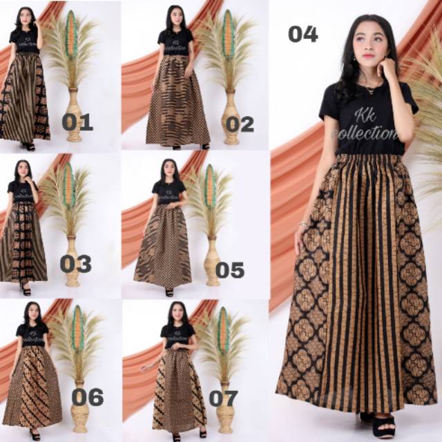 Rok batik kombi klok bawahan cewek