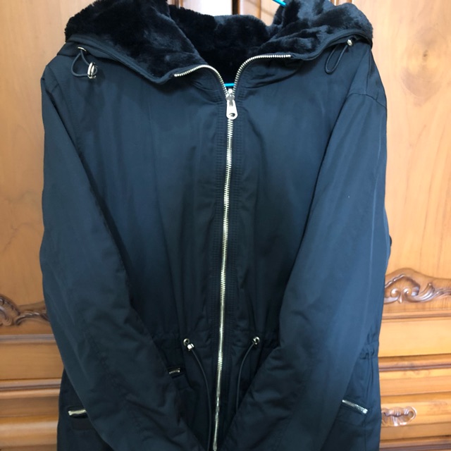 zara reversible water resistant parka