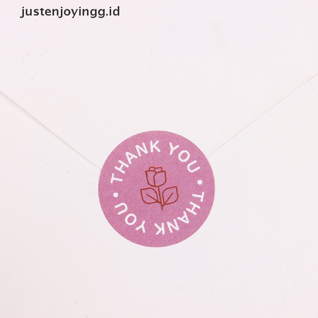 【justenjoyingg.id】 500 labels roll flower thank you stickers scrap booking for gift decoration .