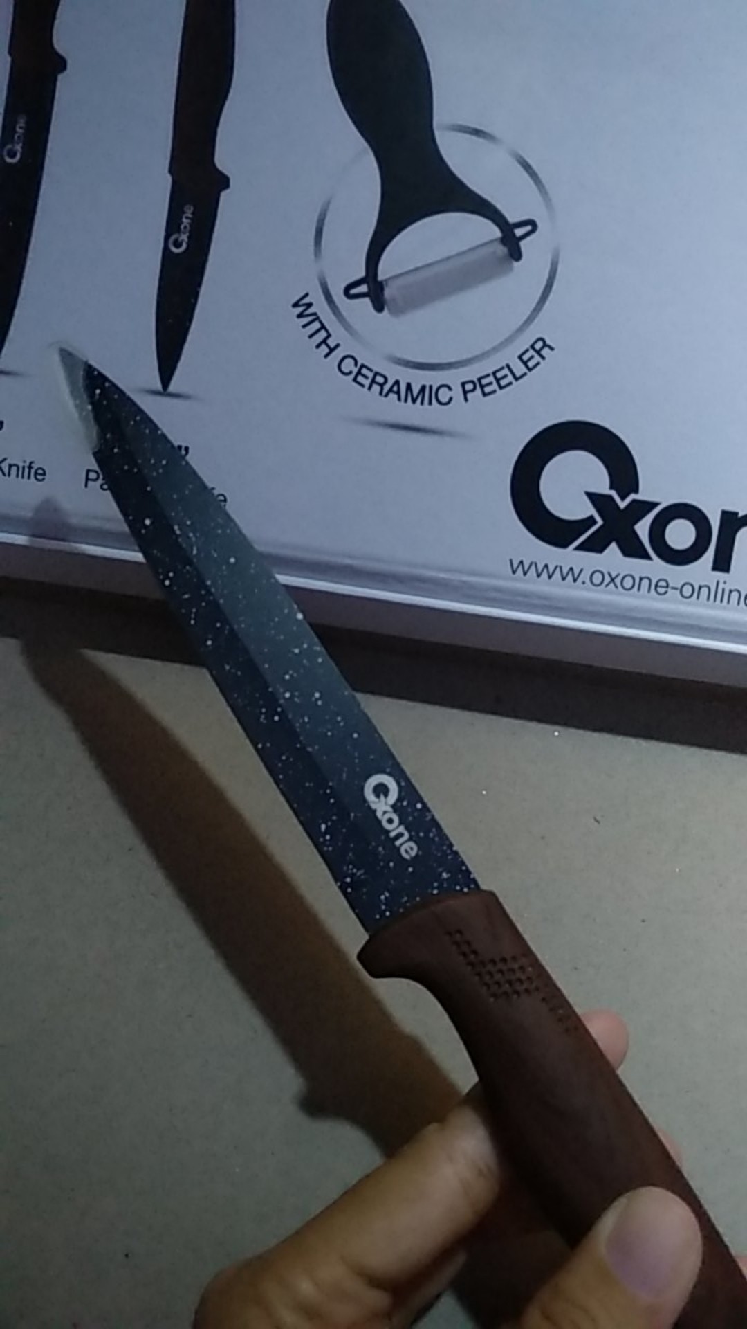 Oxone Pisau Set Marble Ox 605- Oxone Black Marble Knife Set Ox-605 - Pisau Set Oxone