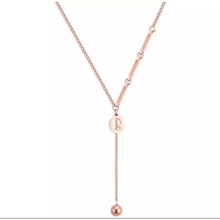 [ Bayar Ditempat ] Kalung Wanita Titanium Rose Gold Anti Karat Liontin Roda Zircon / Accesories Wanita Kalung Korean Style / Kalung Aesthetic / COD