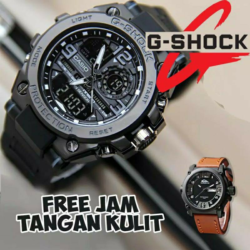 jam tangan pria g shock gst 8600 free jam tangan kulit