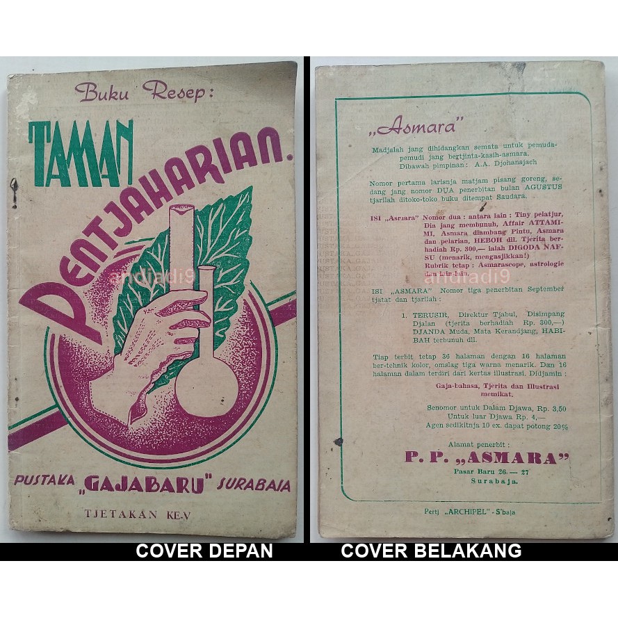 TAMAN PENTJAHARIAN 1954 ADA RESEP OBAT TIONGHOA sinshe