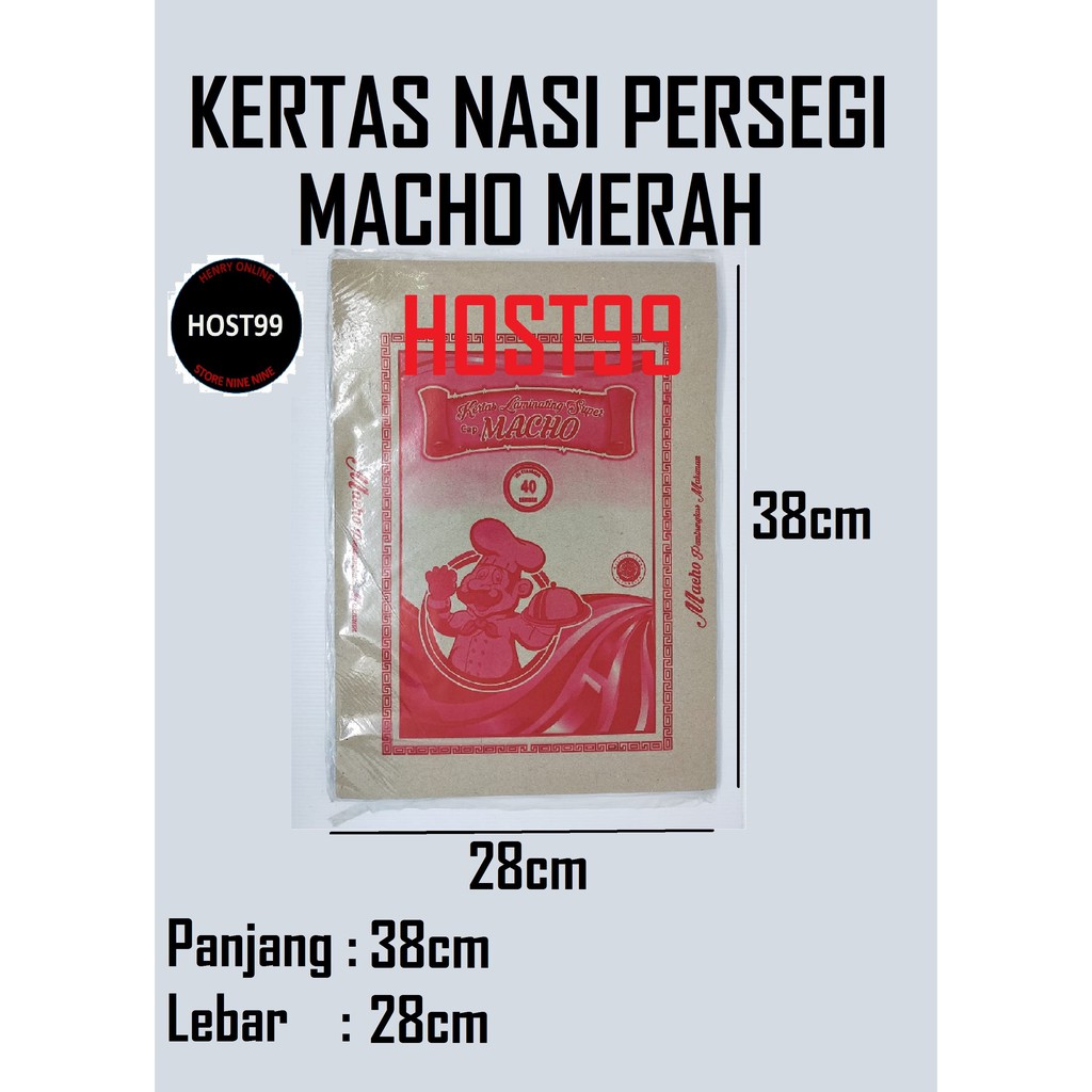 KERTAS NASI RAMES WARTEG WADAH SAJI PEMBUNGKUS MAKAN NASI MACHO 40LBR