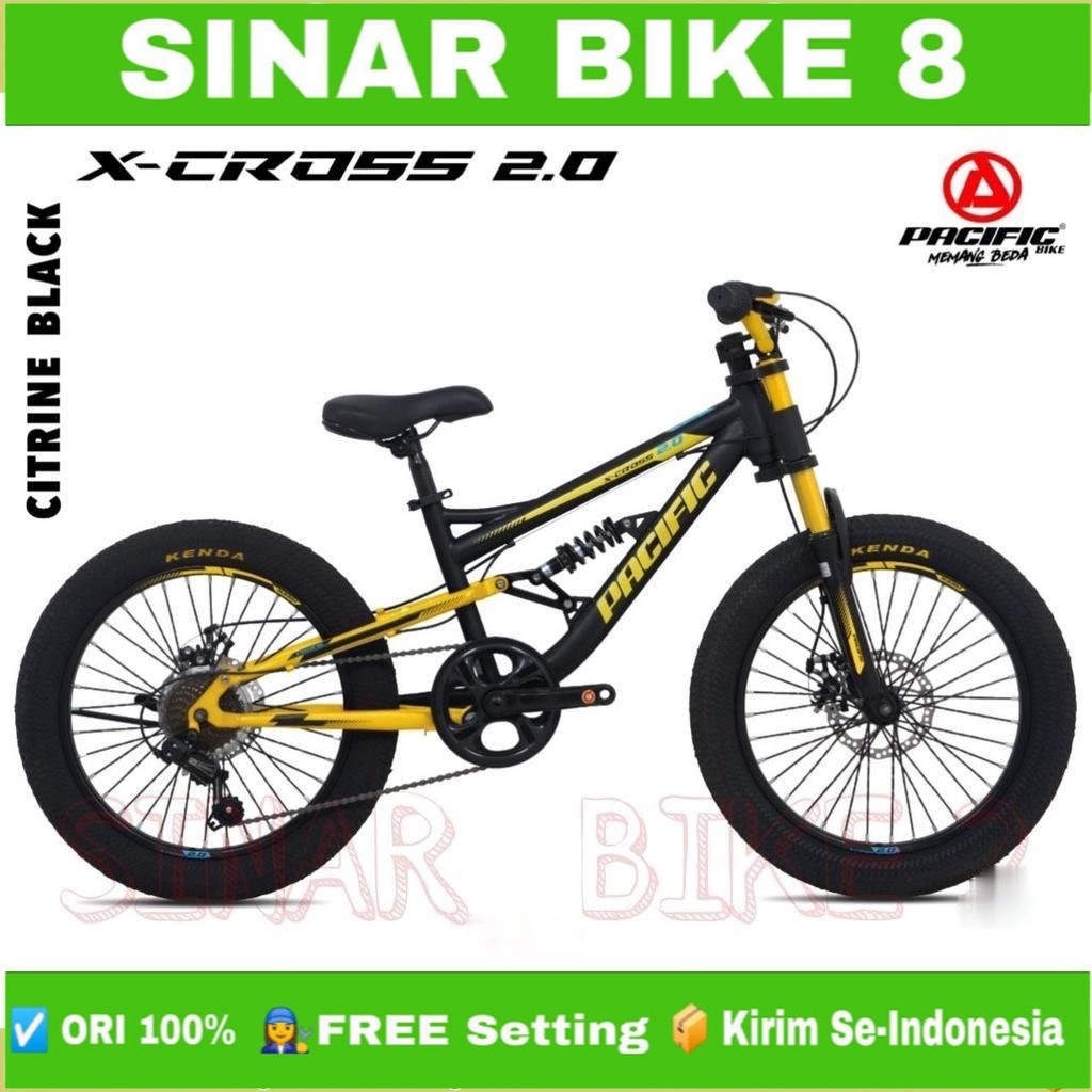 Sepeda Gunung MTB Pacific X - Cross 2.0 Full Suspensi 7 Speed