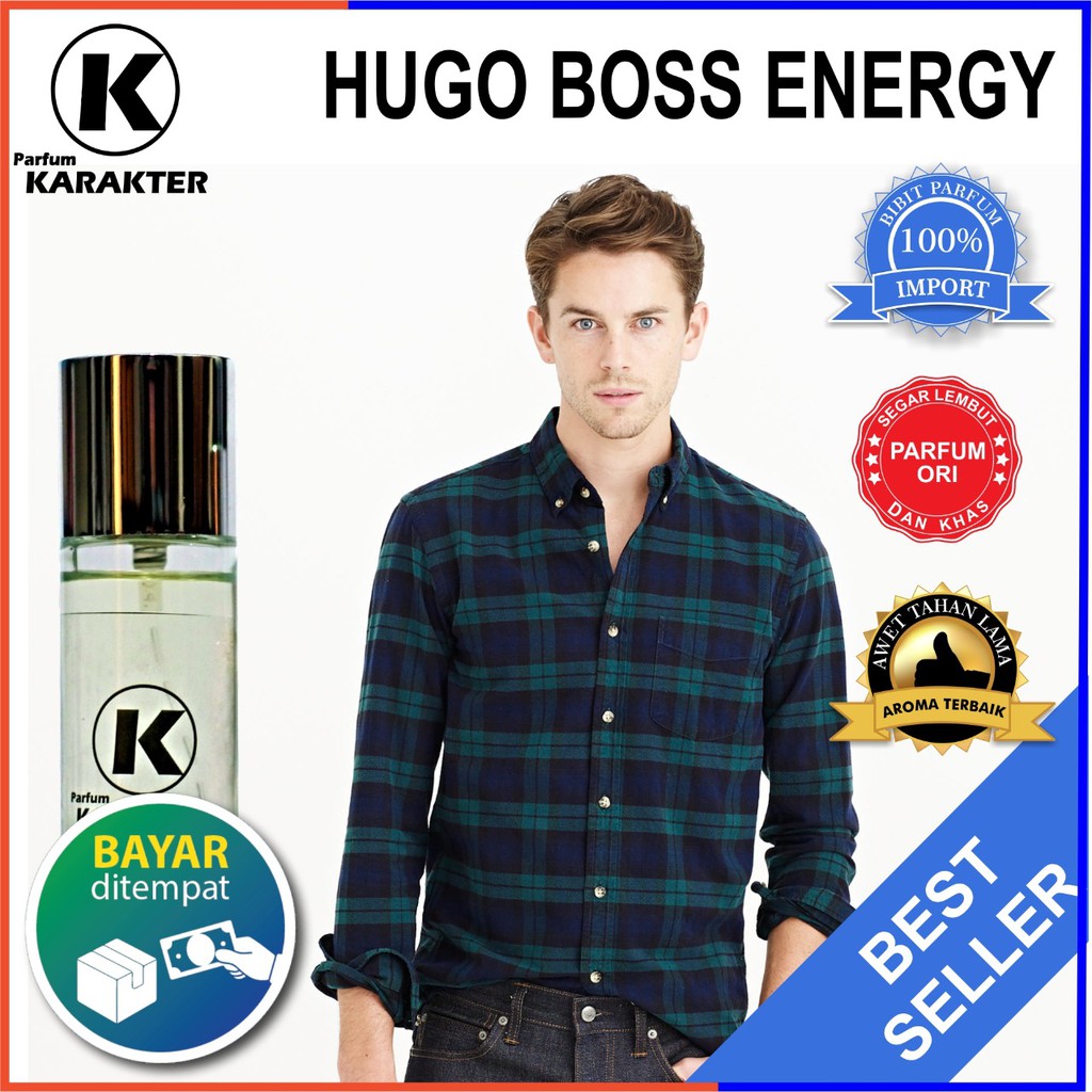 Bisa Cod | Parfum Cowok Hugo Boss Energi  Bibit Parfum Import Wangi &amp; Tahan Lama  Kemasan 30ml