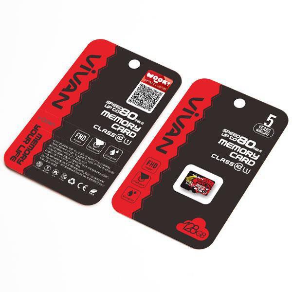 Micro SD V128U10 128G Class 10 TF Card - Black + Red - Garansi Resmi 1 Tahun