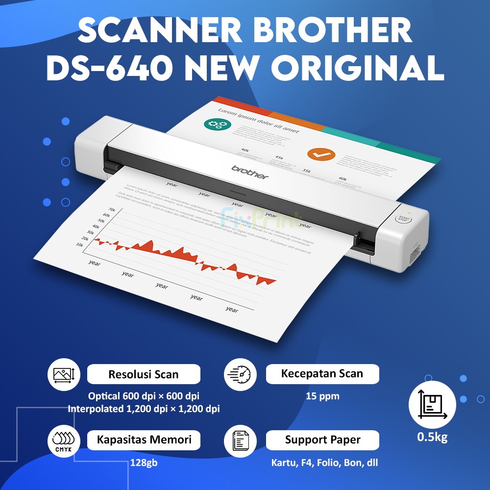 Scanner DS640 Scanner Brother DS-640 New Original, Compact Mobile Document New Original