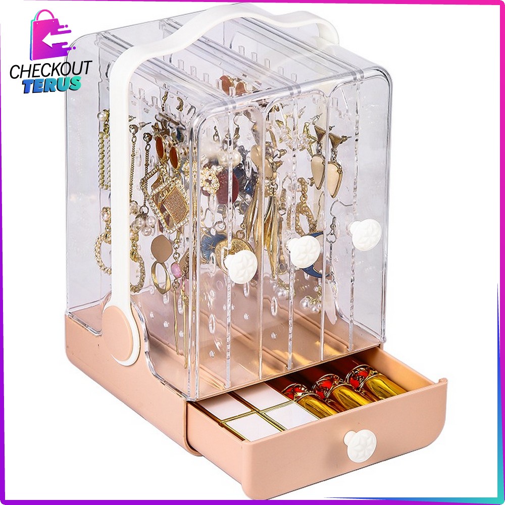 CT K17 Rak Perhiasan Anti Debu Jewelry Box Acrylic Tempat Penyimpanan Acrylic Organizer Rak Anting dan Aksesoris Wanita