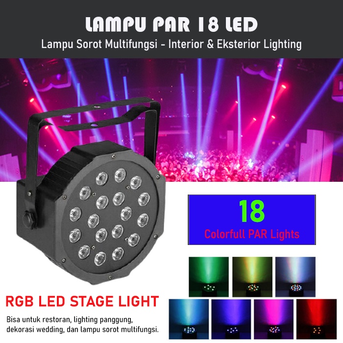 LAMPU PAR 18 LED - Lampu Sorot Panggung