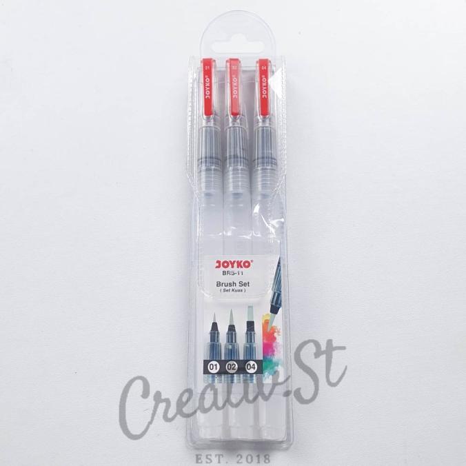 

@#@#@#] Joyko Water Brush Kuas Watercolor BRS-11 SET 3 pcs WaterBrush