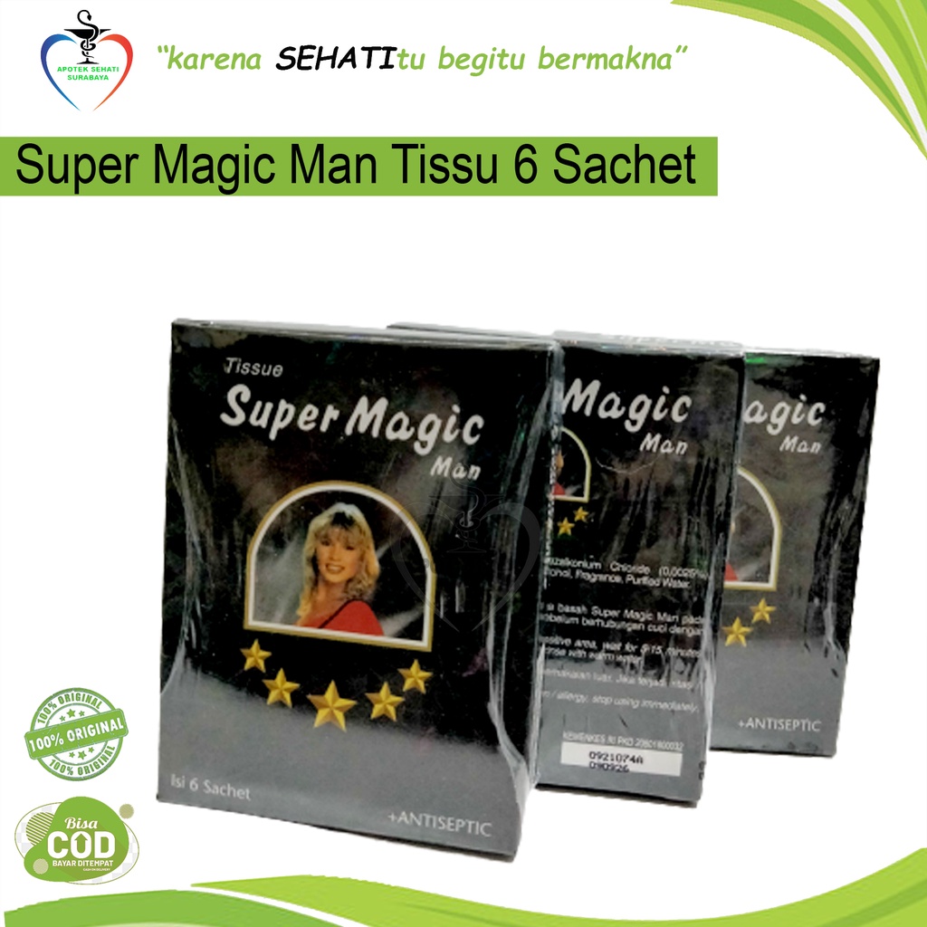 TISSUE MAGIC MAN HITAM ISI 6 SACHET OBAT TAHAN LAMA