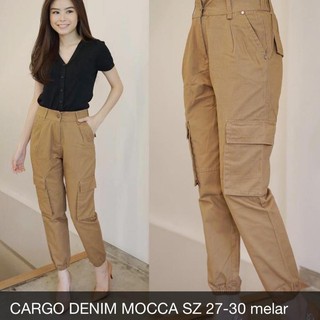 xvf 157 CELANA  PANJANG WANITA  CARGO DENIM TWILL PANTS 