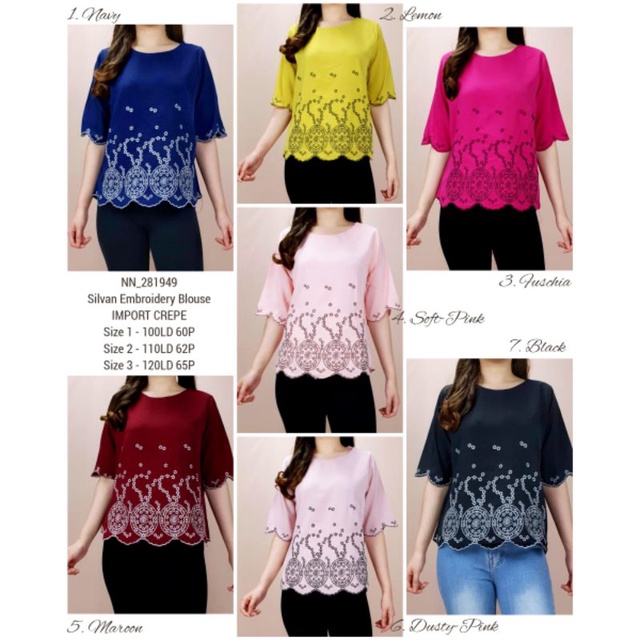 BLOUSE BORDIR IMPORT/ATASAN BORDIR JUMBO IMPORT