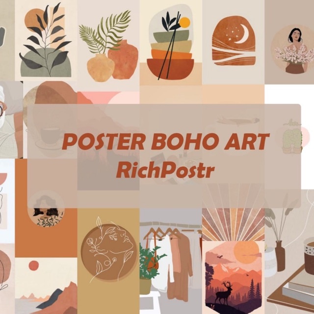 POSTER Dinding Boho minimalist art - Dekorasi Hiasan Walpaper dinding aesthetic Playlist Album Filem