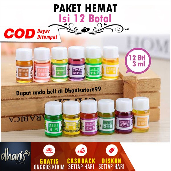 Esensial Oil Aromaterapi Pure Aroma Essential Fragrance Oil Aromatherapy 12PCS Minyak Aromaterapi