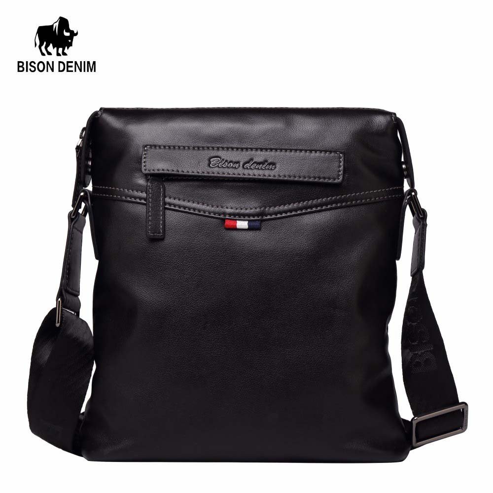 Bison Denim-Tas Selempang Pria Kulit Sapi Asli Bison Denim Original BISON N2490-1B Murah