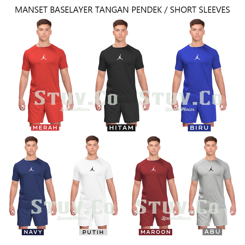 BASELAYER LENGAN PENDEK SHORTSLEEVE DALEMAN OLAHRAGA INNER SEPAKBOLA FUTSAL PRIA WANITA